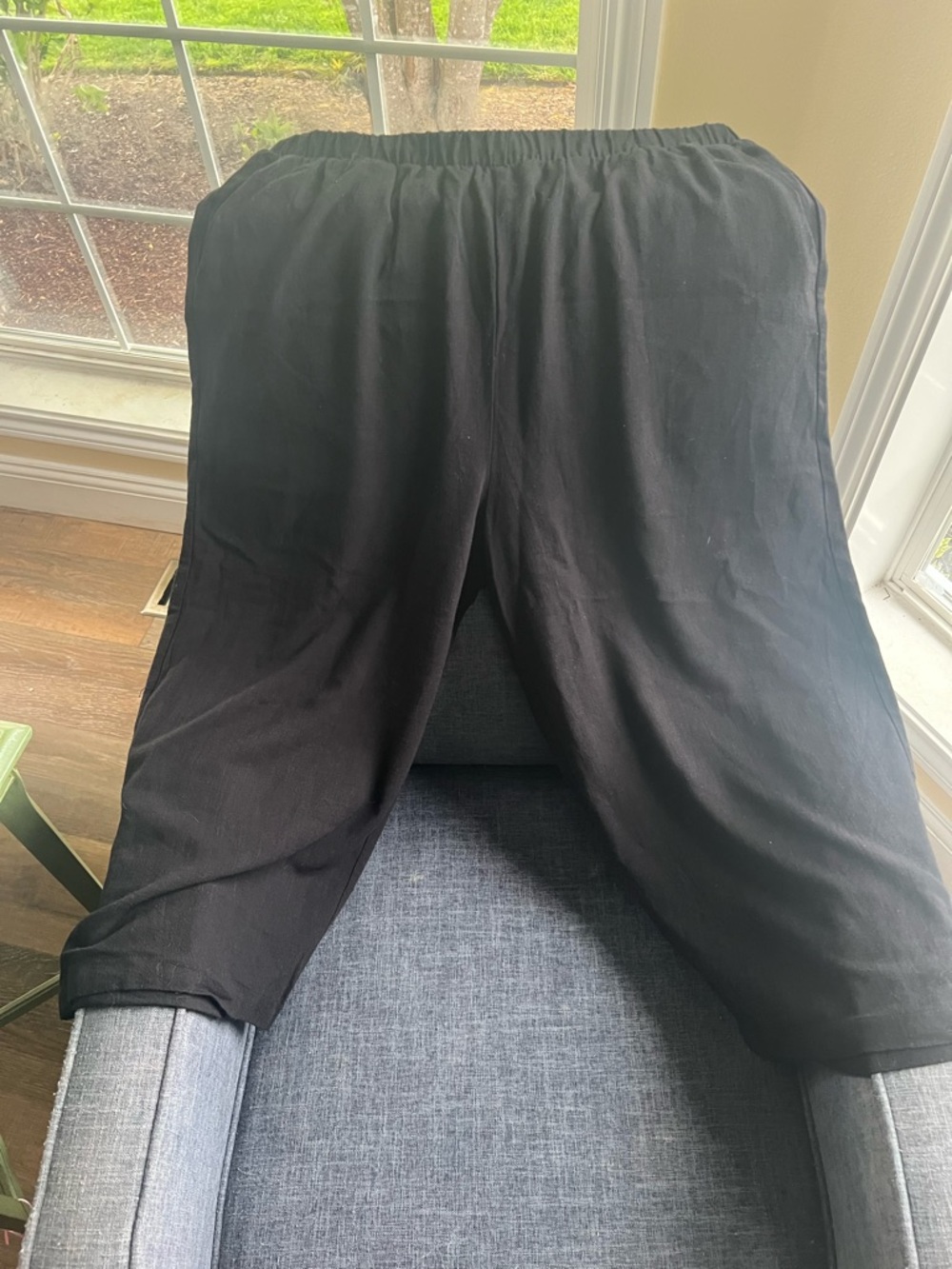 Kylie Paige NWT Black Wide Leg Crop Pants with Elastic Waist. Linen blend. Large - Picture 8 of 13